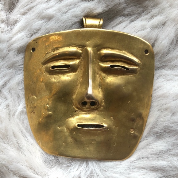 Jewelry - Vintage Art Deco Mask Brooch Pendant